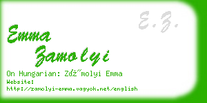 emma zamolyi business card